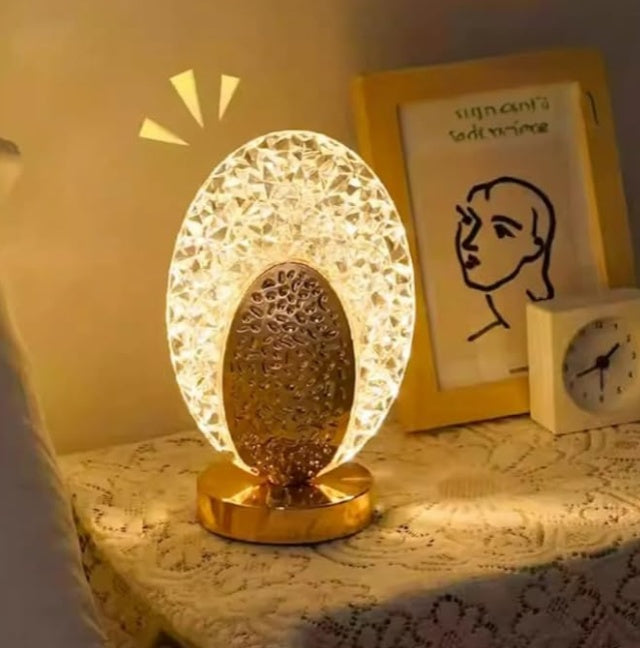 Oval Crystal LED Table Lamp