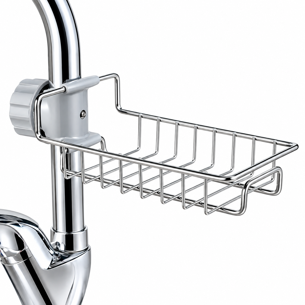**Stainless Steel Faucet Shelf – Keep Your Sink Clean, Dry & Clutter-Free**