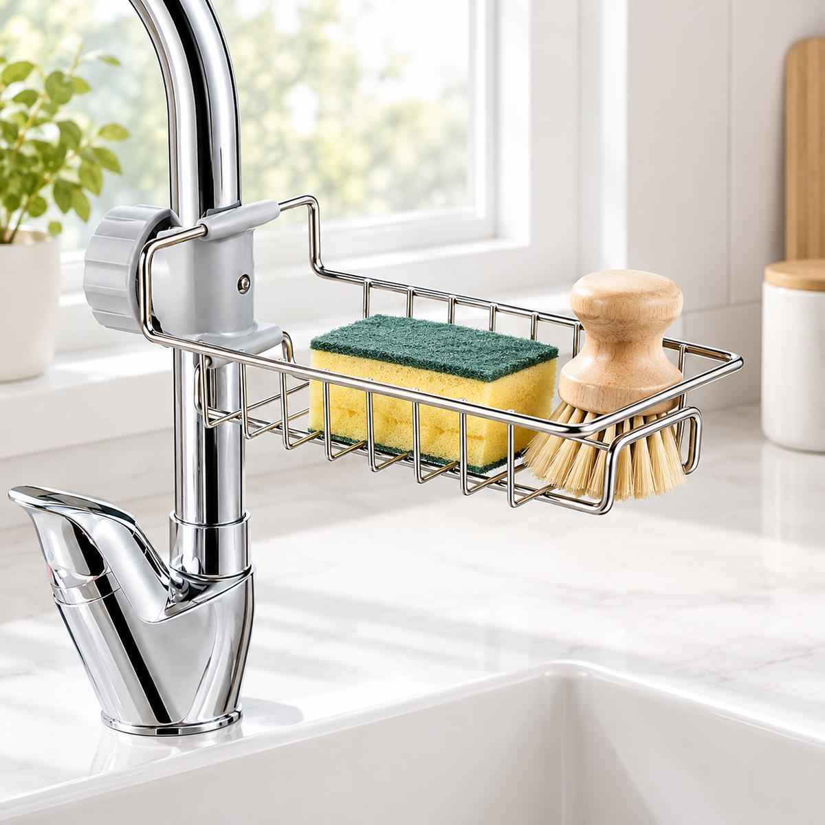 **Stainless Steel Faucet Shelf – Keep Your Sink Clean, Dry & Clutter-Free**